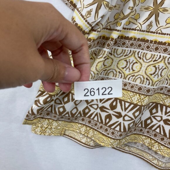 Susan Graver sz 3X Boho Abstract Print Split Neck 3/4 Sleeve Stretch Knit Tunic - Picture 11 of 11